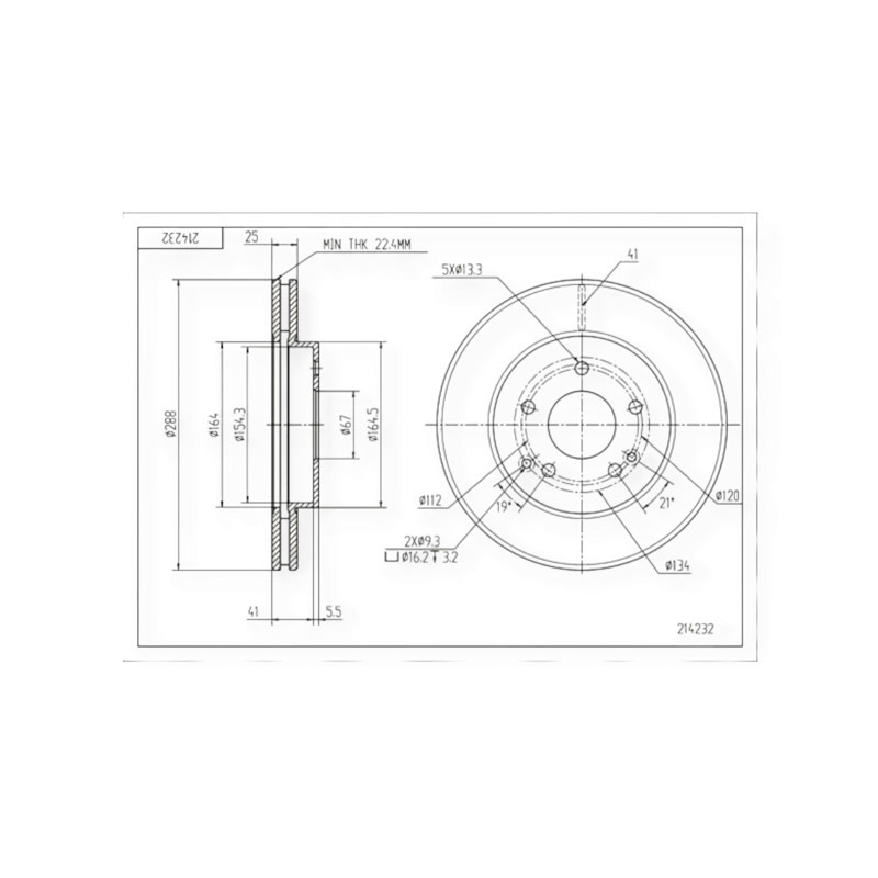 Диск Mercedes-Benz C-Class W203 (288x25) (2000-) передній гальмівний Мукачево - фото 1