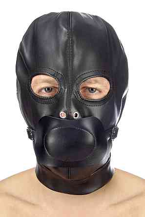 Капюшон з кляпом для БДСМ Fetish Tentation BDSM hood in leatherette with removable gag Sex Aura Київ