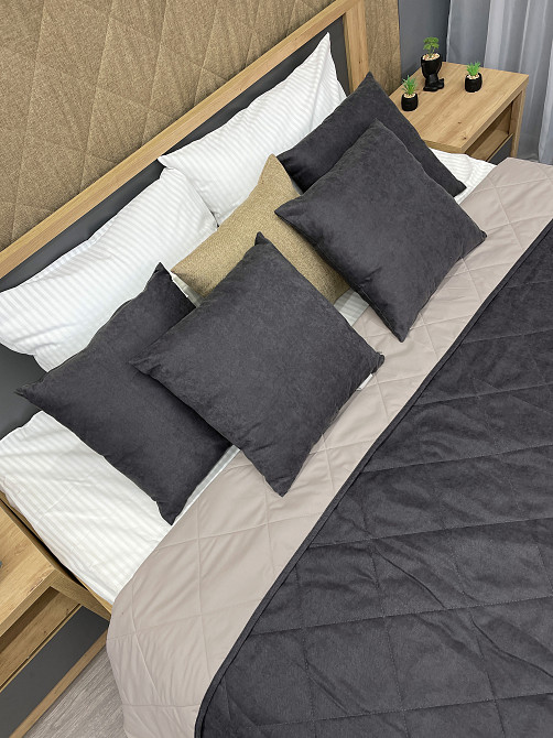 Покрывало стеганое Decorator Sparta Diamond ромб 220х240 см темно-серый (85-053) Киев - изображение 3