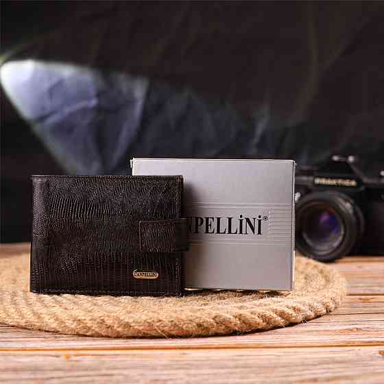 Небольшой мужской кошелек из натуральной фактурной кожи CANPELLINI 21507 Коричневый Киев