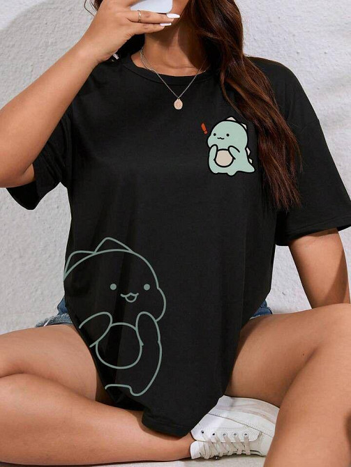 Футболка жіноча з принтом  44 Чорний 2634325314 Дніпро - фото 1