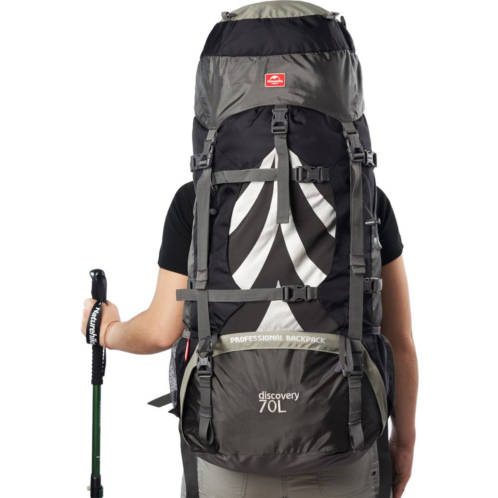 Рюкзак туристичний Naturehike NH70B070-B, 70 л + 5 л, чорно-сірий Киев - изображение 12