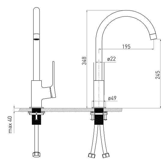 Змішувач для кухні VOLLE SOLO cepillado níquel нікель 1510.111002 Київ