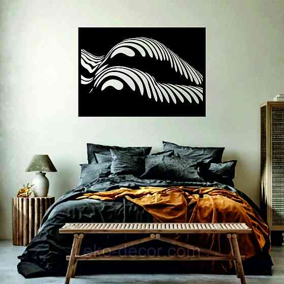 Декоративное настенное Панно «Девушка» , Декор на стену 70*49 см, Черный Киев