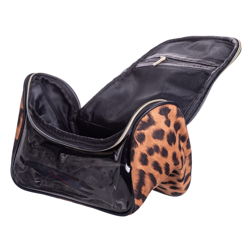 Набір велюрових жіночих косметичок для дому 2 (шт) дорожня косметичка в сумку для косметики, макіяжу, ліків, пензлів Леопард Київ - фото 3