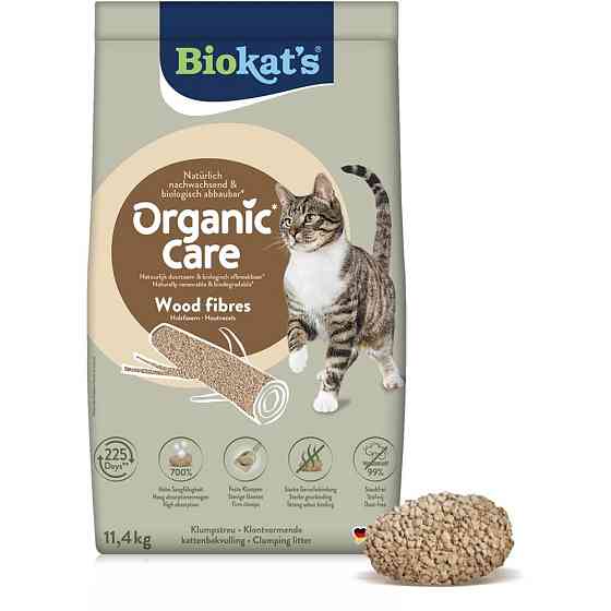 Наповнювач деревний Biokats для котячого туалету Organic Care 30л/11,4кг Киев