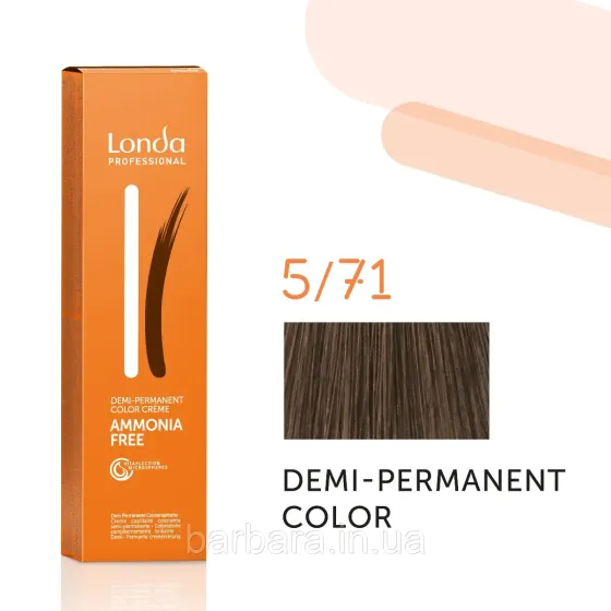 Тонуюча безаміачна фарба для волосся Londа Demi-Permanent Color 5/71 светлый шатен коричнево-пепельный Киев