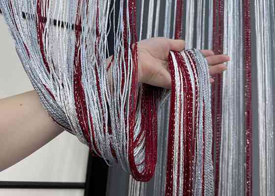 Штори-нитки "Кісея" з люрексом Бордовий з сірим і білим 300х300см 1 шт (61-083) Київ