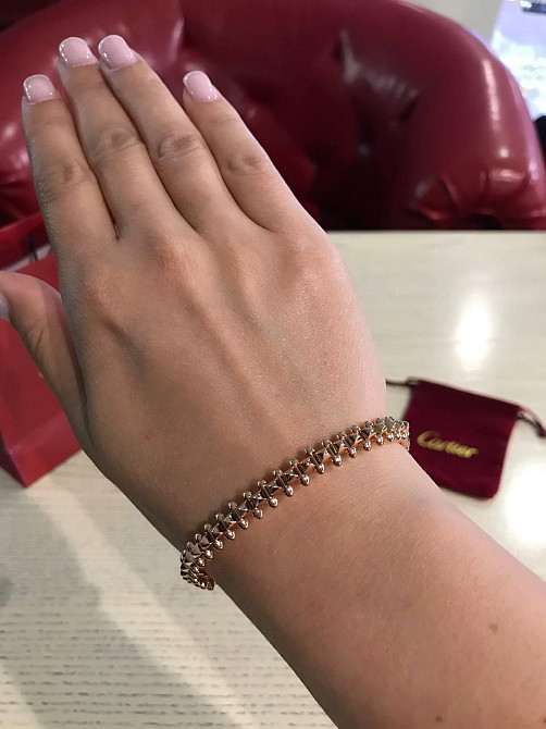 Брендовий браслет зубчики Cartier у рожевому золоті/Малюнок браслет із зубчиками Одеса - фото 1