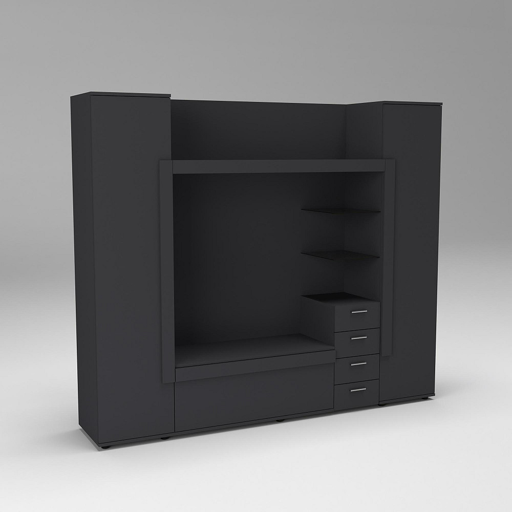 Стенка в гостиную под ТВ Exo-1, Антрацит, 2160х420х1850 Львов - изображение 3