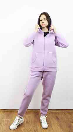 Костюм женский теплый спортивный на флисе кофта на змейке Сиреневый 42/44 Харьков