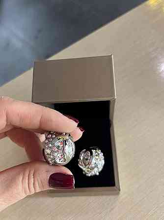 Серьги Шанельдоя / посеребрение с камушками Одесса
