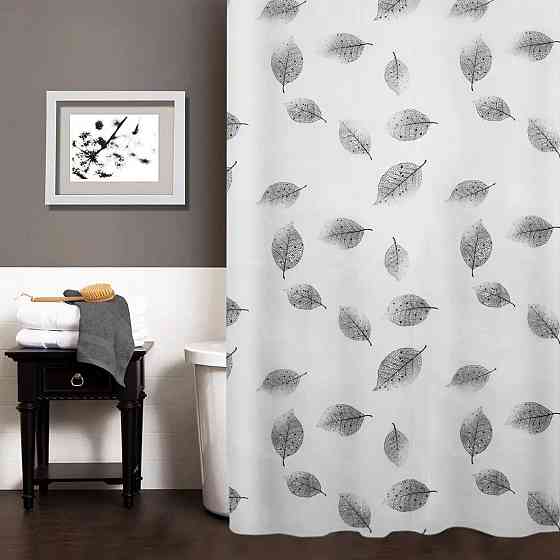 Штора для ванной и душа 180x180 см водоотталкивающая,шторка для душевой с пластиковыми крючками,прозрачная Каменец-Подольский