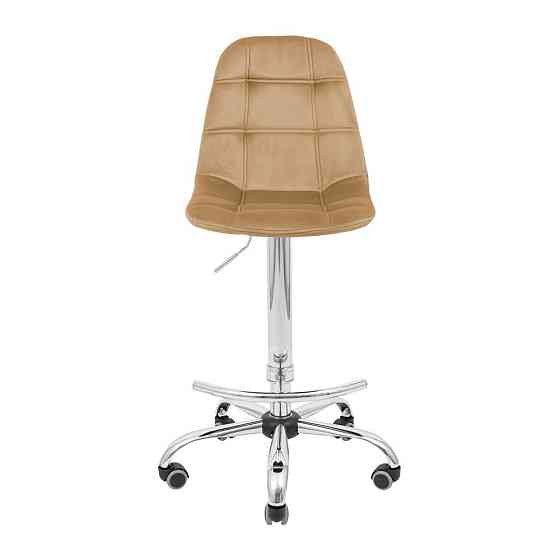 Стілець крісло барний м'який SplitDesign U Jasmine 24 Piastra Хром LT Roll Бежевий Київ