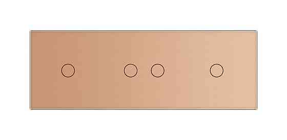 Розумний сенсорний ZigBee вимикач 4 сенсора (1-2-1) Livolo золото скло (VL-C701Z/C702Z/C701Z-13) Коломыя