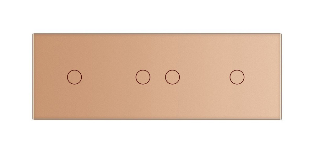 Розумний сенсорний ZigBee вимикач 4 сенсора (1-2-1) Livolo золото скло (VL-C701Z/C702Z/C701Z-13) Коломыя - изображение 3