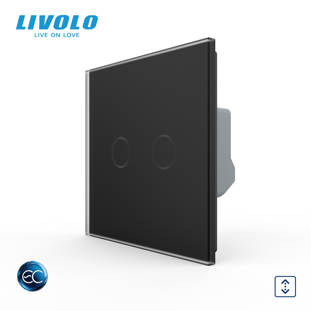 Розумний сенсорний вимикач для ролет LIVOLO чорний матове скло Коломия - фото 9