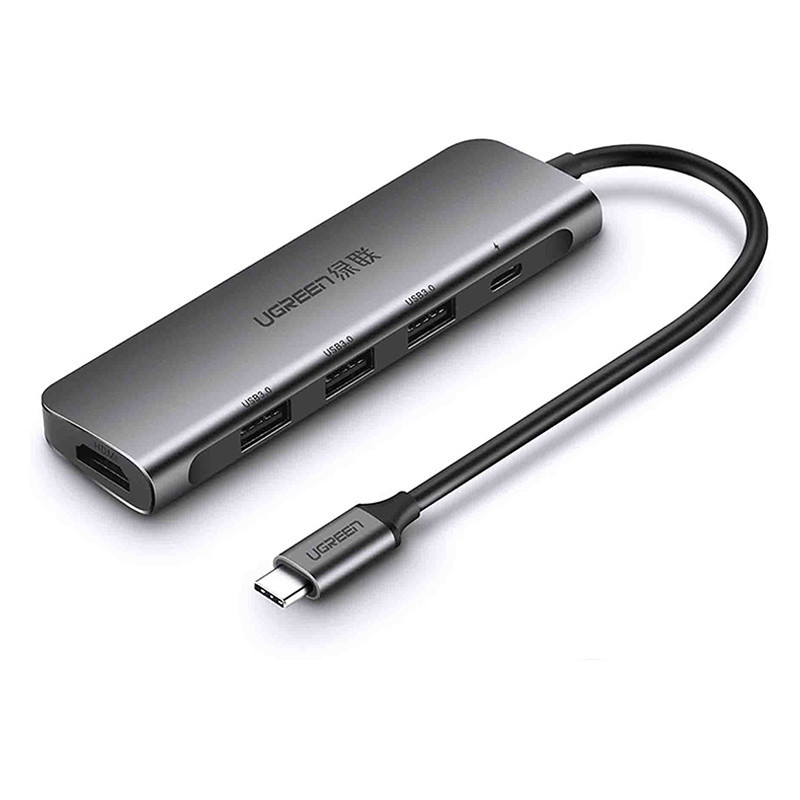 Многопортовый хаб Ugreen CM136 5-in-1 HUB Adapter 50209 (Серый, Type-C to 3xUSB 3.0/PD/4K HDMI) Николаев - изображение 2