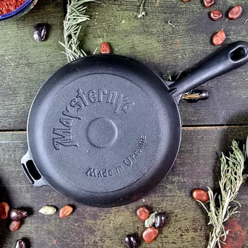 Сковорідка d24*6см скляна кришка чавунна лита Т202С3 Майстерня Житомир - изображение 4