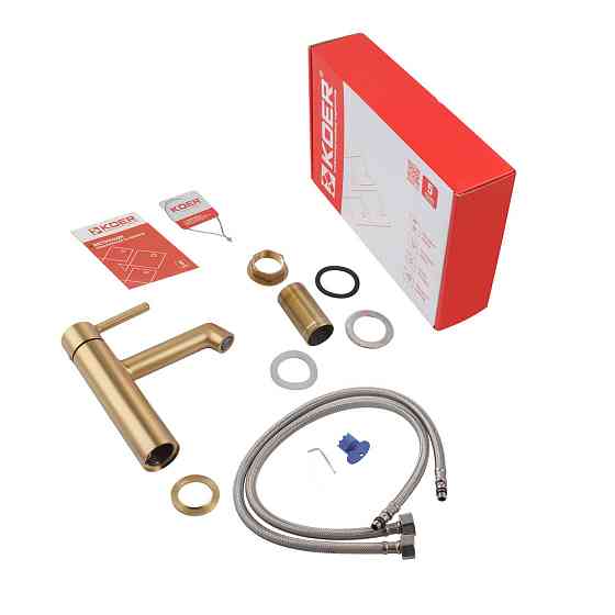 Смеситель для умывальника Koer KB-10029-12 матовое золото KR5501 Харьков