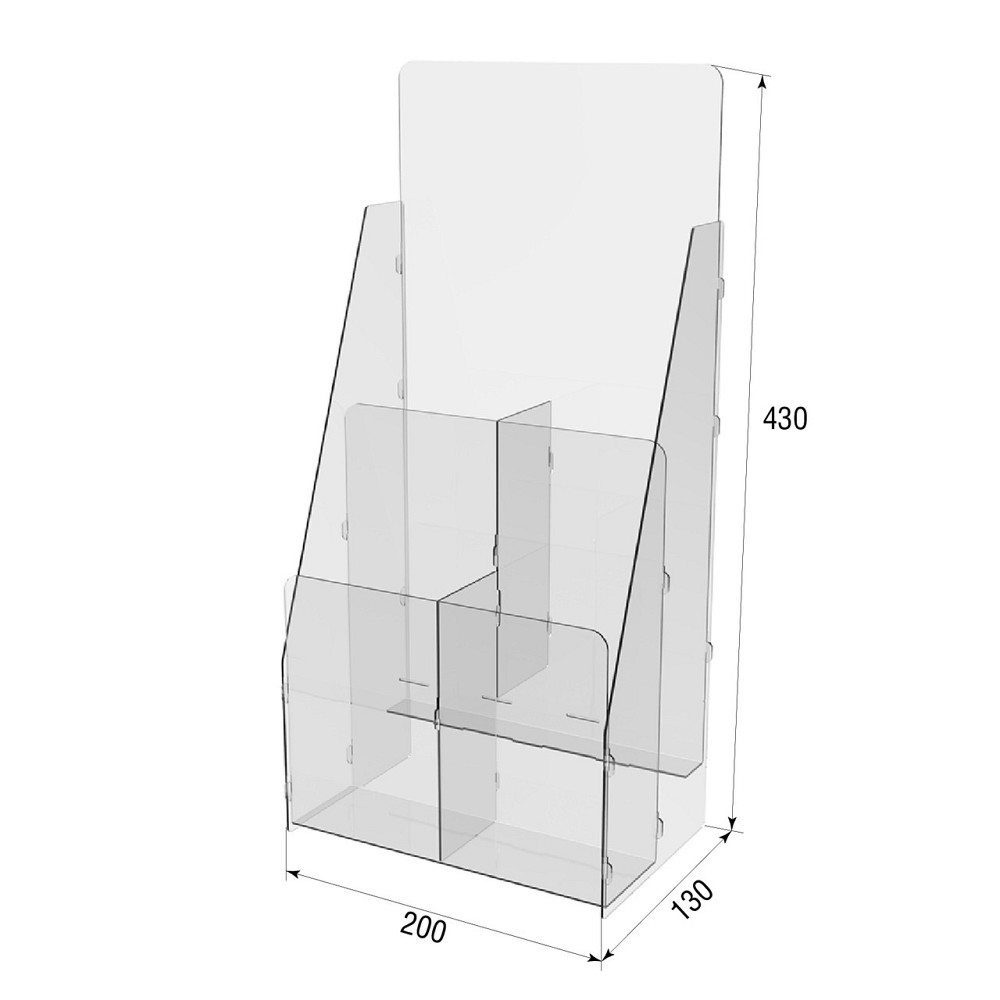 Подставка EKOSTAR для карандашей и ручек 4 ячейки 200х130х430 Киев - изображение 2