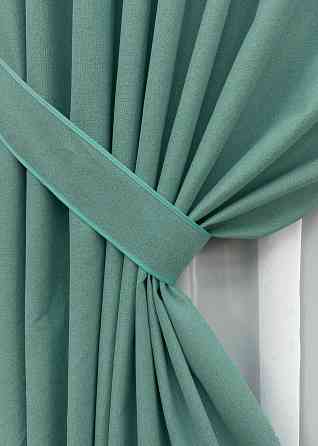 Премиум шторная ткань blackout 100%, двусторонняя, коллекция «ASHEN NIGHT» цвет бирюзовый 1849ш Киев