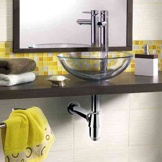 Сифон для раковини латунний з корком на ланцюжку 11⁄4" × Ø 32 мм WIRQUIN (9541203) Київ