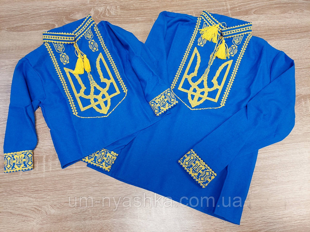 Вишиванка лляна для хлопчика "Тризуб" на 1-14 років Від 80 до 140 Кривий Ріг - фото 1