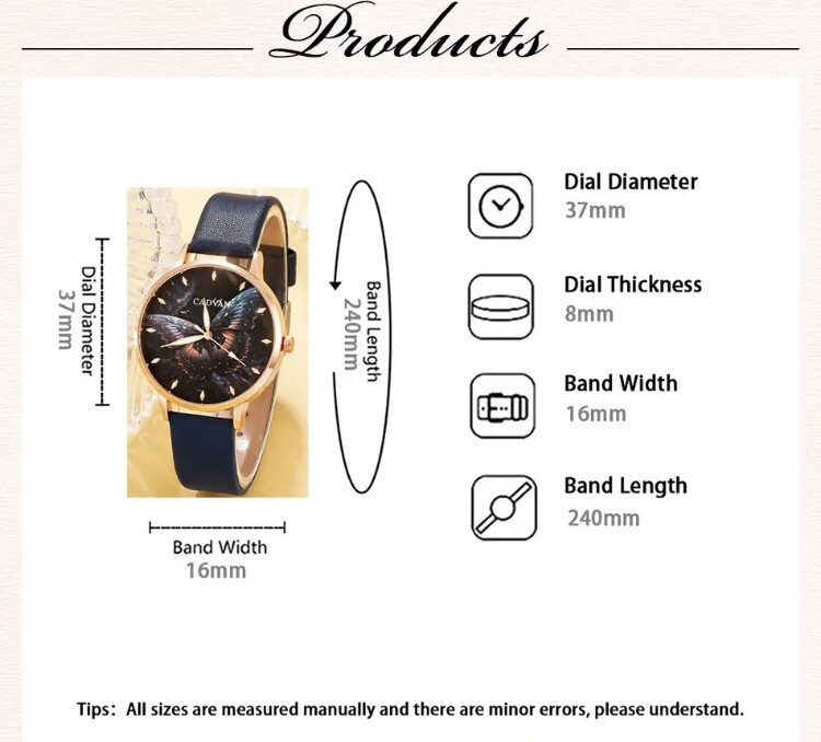 Подарочный набор для женщин Бабочка: наручные часы, браслет, ожерелье и серьги- без подарочной коробки, синий Киев - изображение 7