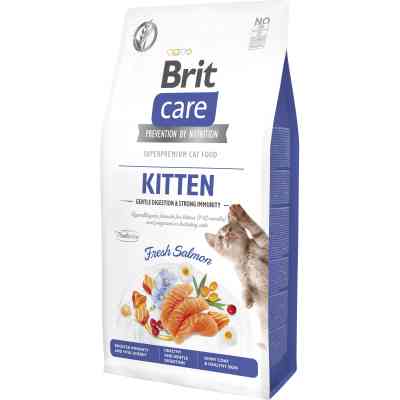 Сухой корм для кошек Brit Care Cat GF Kitten Gentle Digestion Strong Immunity с лососем 7 кг (8595602565054) Винница