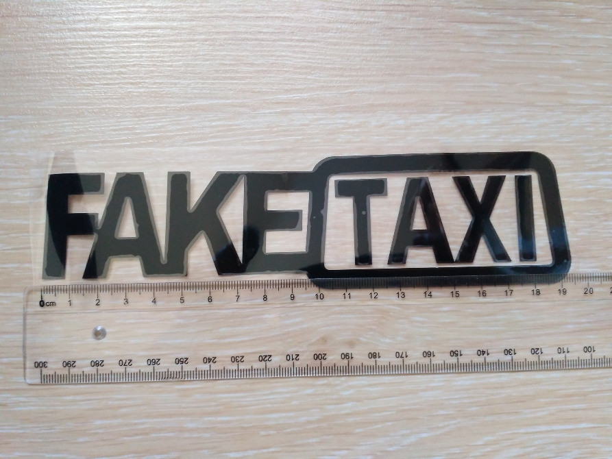 Наклейка на авто FakeTaxi Чорна Київ - фото 2