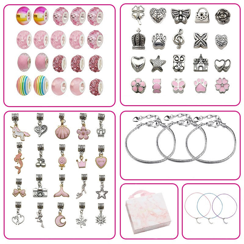 Детский набор для творчества для создания шарм браслетов и колье . из бусин в подарочной коробке 66 шт. Киев - изображение 2