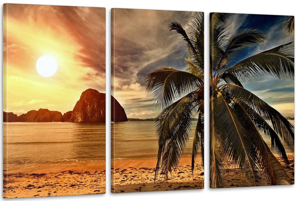 Модульная картина Закат Пляж Аrt-168_3А 70x130 см Киев - изображение 1