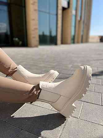 Черевики жіночі GREMMY бежеві шкіра натуральна зима висота 13 см (604/1) 35р.37р.38р. Коломыя