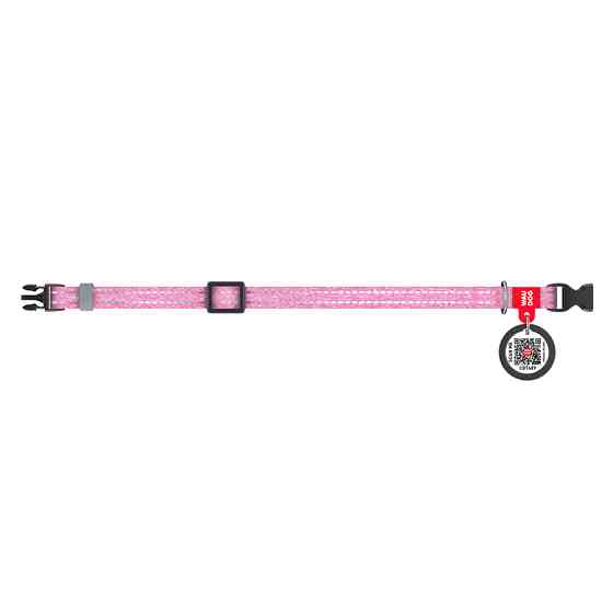 Нашийник для котів та дрібних порід собак WAUDOG Re-cotton з QR паспортом, відновлена бавовна, Коломыя