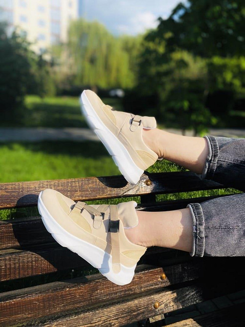 Abbi Кроссовки женские ABBI бежевые натуральная кожа 39р. (CORI-02) Коломия - фото 7