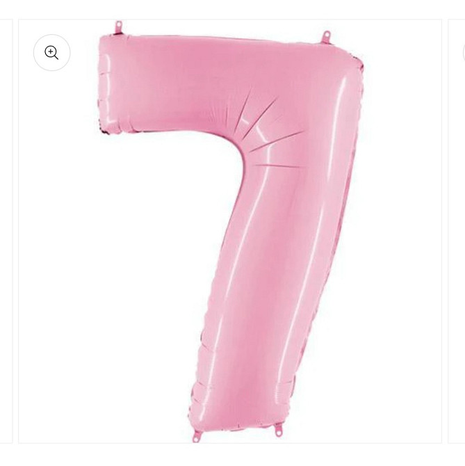 Цифра фольгированная 7 розовая 40