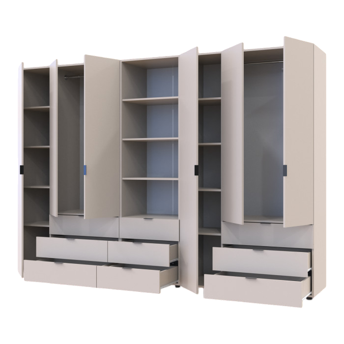 Шафа для одягу Doros Гелар Кашемір 3+3ДСП з пеналом 292.4х49.5х203.4 (DRS-011926) Львів - фото 3