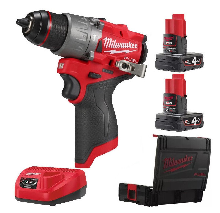 Дриль-шурупокрут акумуляторний безщітковий M12 FPD2-402X крут. мом. 45 Нм MILWAUKEE (+ заряд.пристрій, 2 акум., HD кейс) Одеса - фото 2