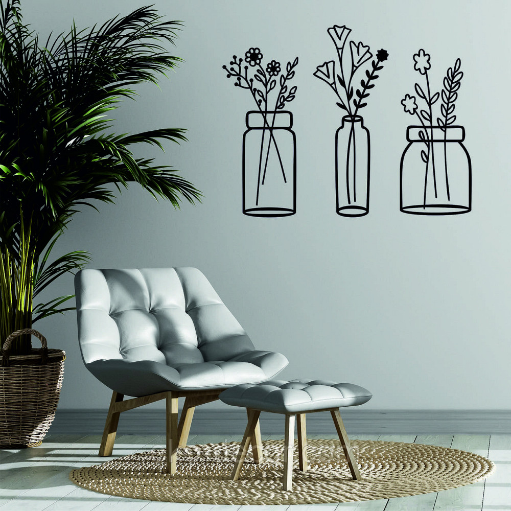 Декоративне настінне Панно «Квіти» Декор на стіну 70*90 см, Чорний Київ - фото 3