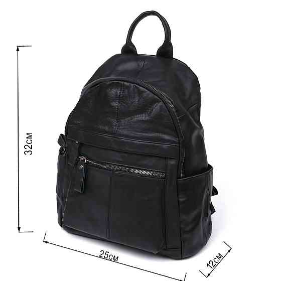 Функциональный кожаный рюкзак Vintage 20374 Черный Киев