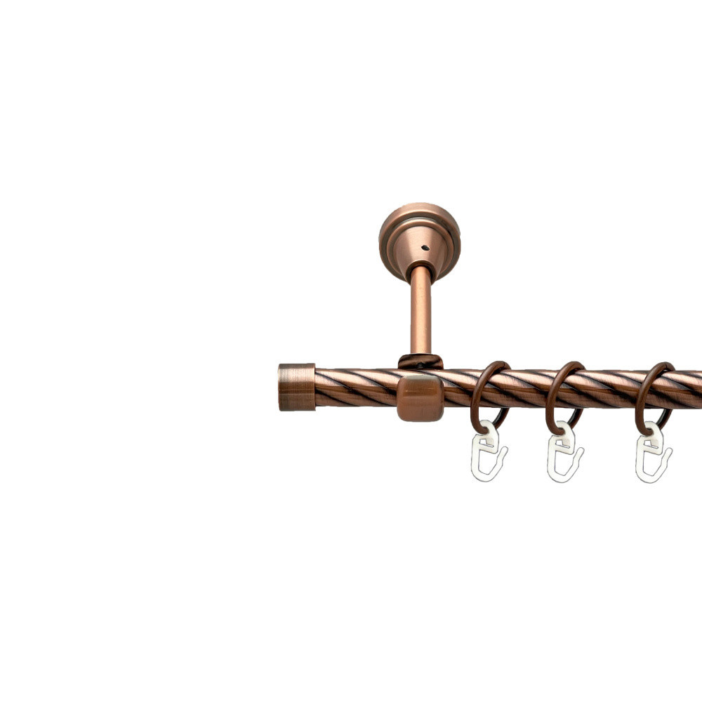 Карниз Orvit Заглушка металевий однорядний відкритий скручена труба кільце металеве Мідь 16 мм 240 см (00-00025158) Львів - фото 1