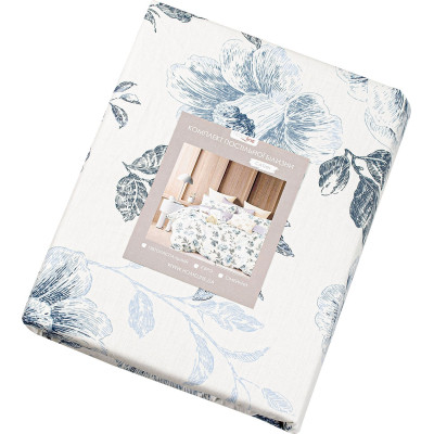 Постільна білизна Home Line Квітковий блюз Сатин Твіл євро (182995) Вінниця - фото 1