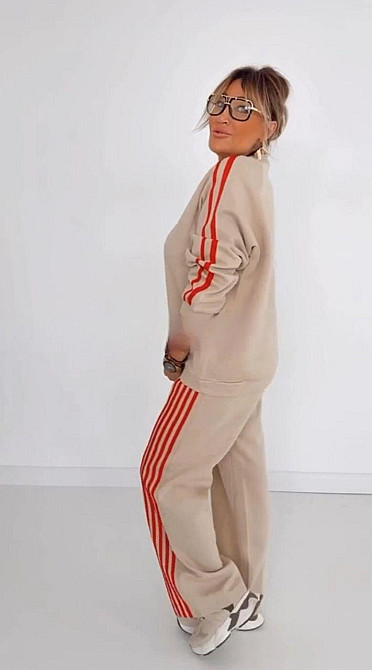 Женский теплый костюм двойка батал с лампасами пума плюш Одесса - изображение 4