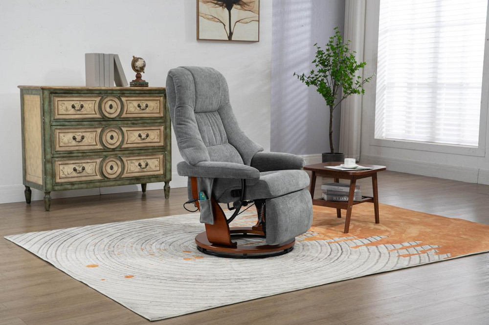 Крісло для відпочинку Avko Style ARMH 004 Grey з масажем, підігрівом і підставкою для ніг Київ - фото 4