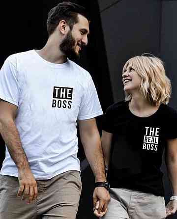 Парні футболки для хлопця та дівчини — The boss/ The real Boss Чернівці