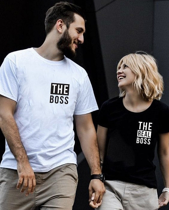 Парні футболки для хлопця та дівчини — The boss/ The real Boss Чернівці - фото 1