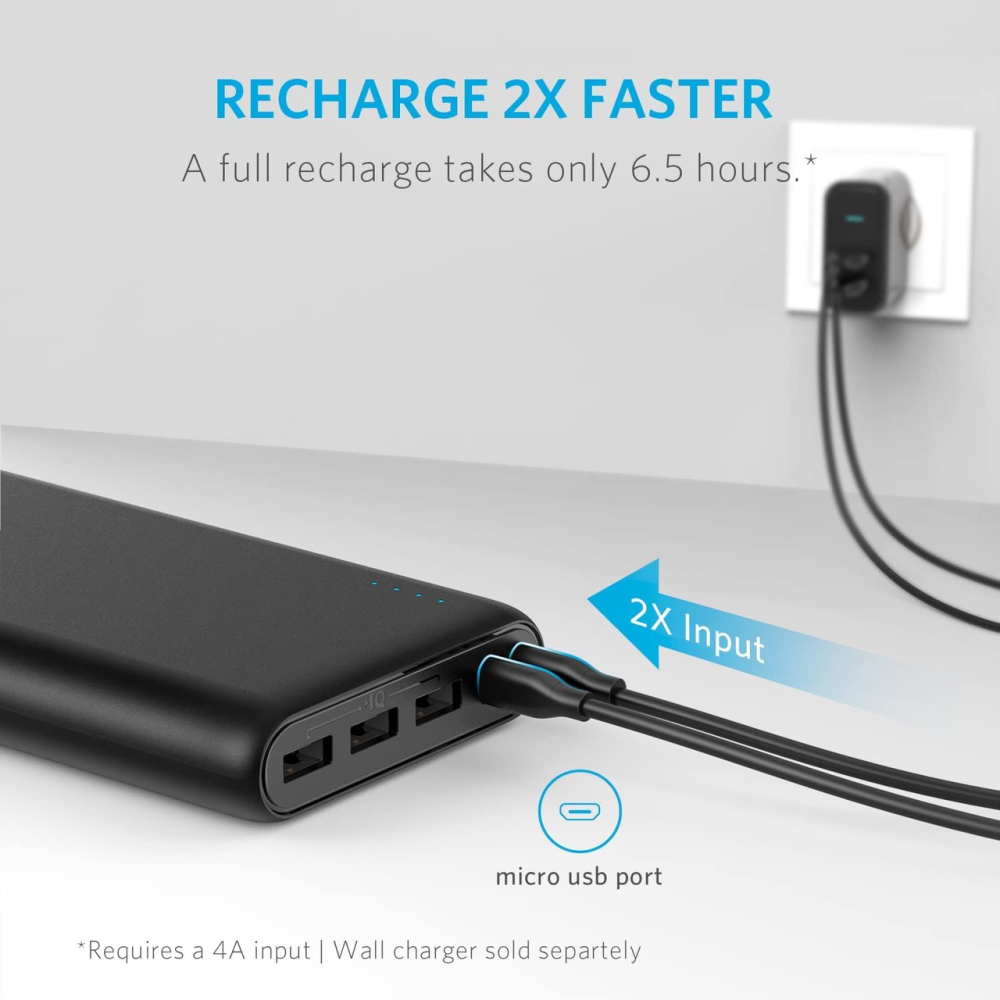 Power Bank Anker 337 PowerCore 26K 26800mAh 3 USB Fast Charge для iPhone Samsung iPad Black Киев - изображение 7