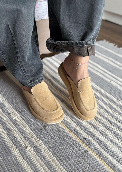 Зручні шльопанці жіночі літні із закритим носком з натуральної замші пісочні M.KRAFT 1113 р. 36 Коломия - фото 3