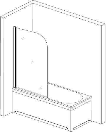 Шторка для ванної ELBA 80TC (80T) BRAVO (1уп.) Тернопіль